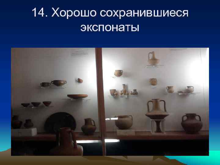 14. Хорошо сохранившиеся экспонаты 