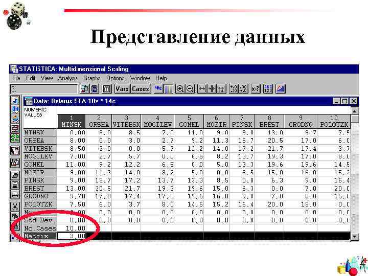 Представление данных 