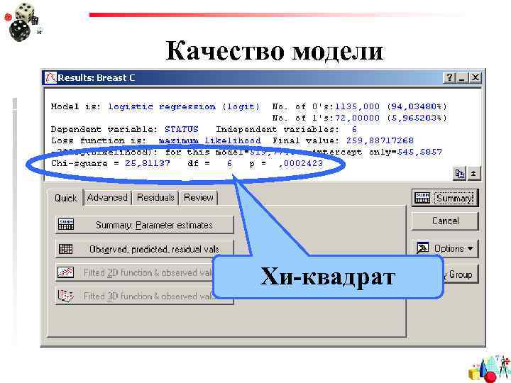 Качество модели Хи-квадрат 