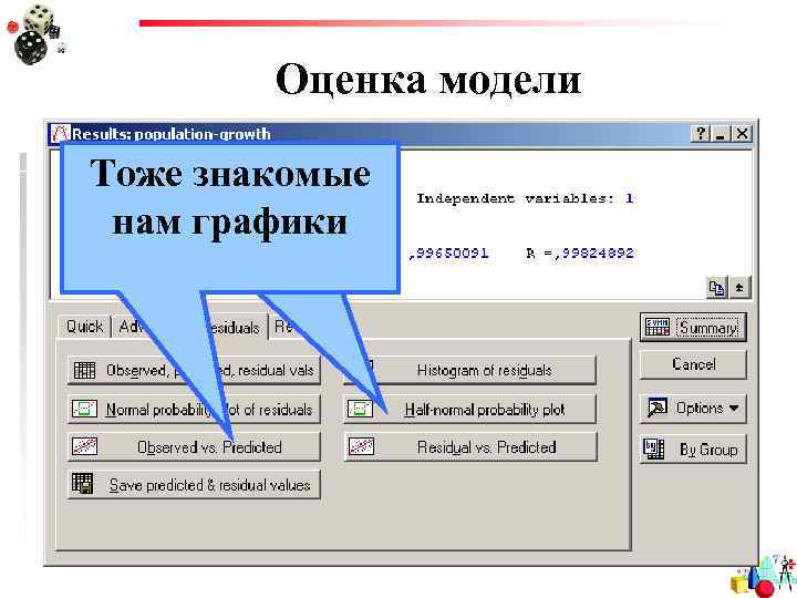 Оценка модели Тоже знакомые Гистограмма распределения нам графики остатков 