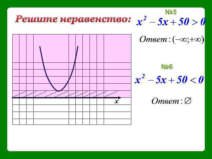 Решите неравенство: № 5 № 6 х 