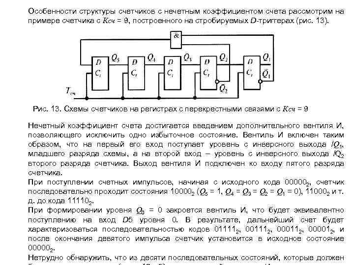 Приведите пример схемы организации счетчика с произвольным коэффициентом деления