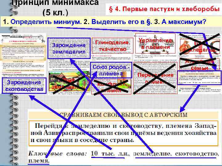 Принцип минимакса (5 кл. ) 1. Определить миниум. 2. Выделить его в §. 3.