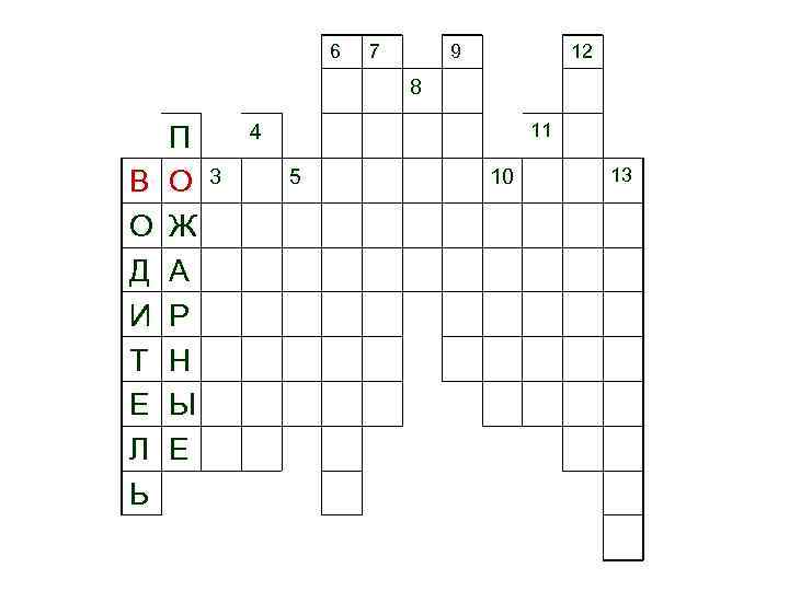 6 7 9 12 8 В О Д И Т Е Л Ь П