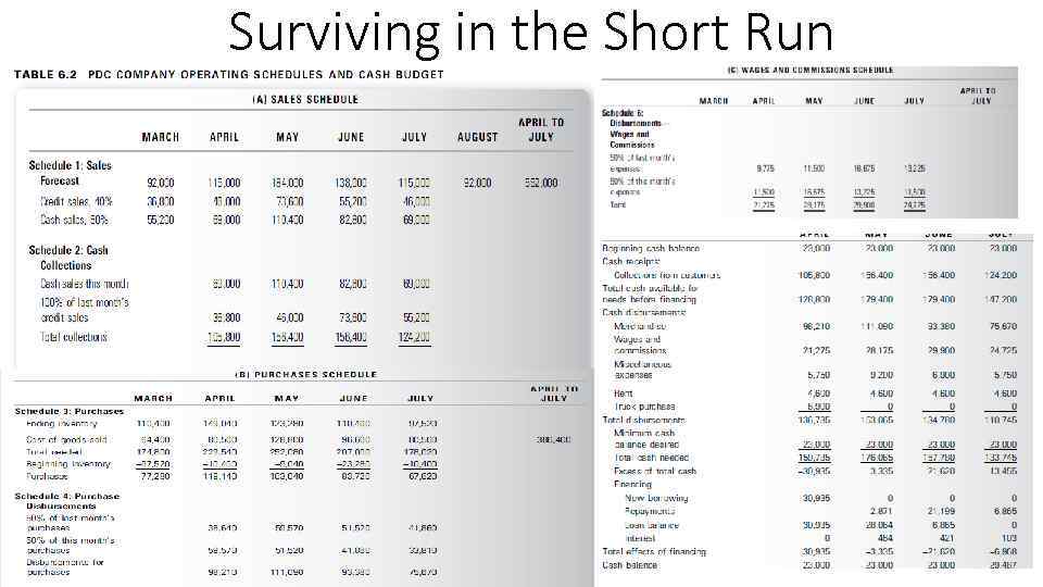 Surviving in the Short Run 