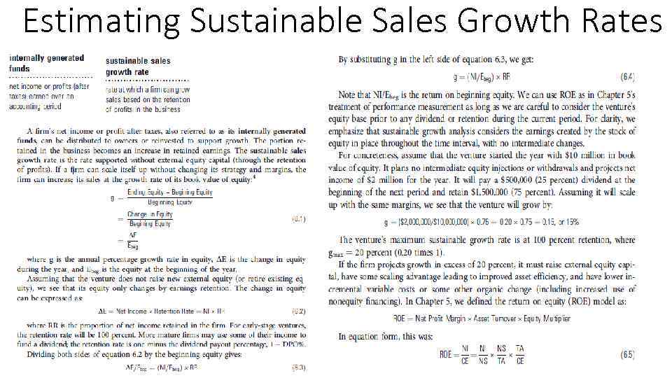 Estimating Sustainable Sales Growth Rates 
