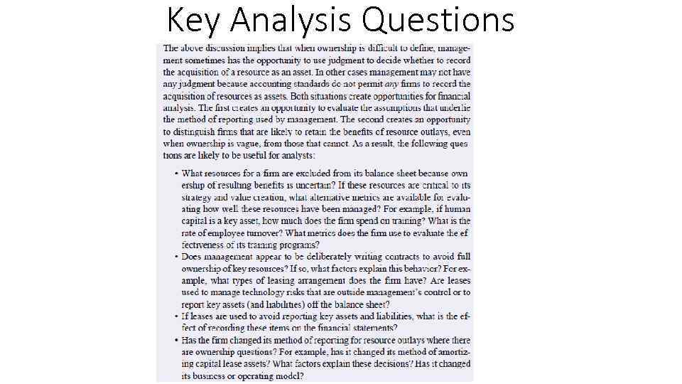 Key Analysis Questions 