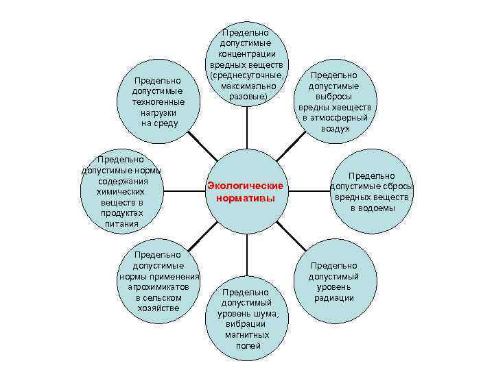 Предельно допустимые техногенные нагрузки на среду Предельно допустимые нормы содержания химических веществ в продуктах