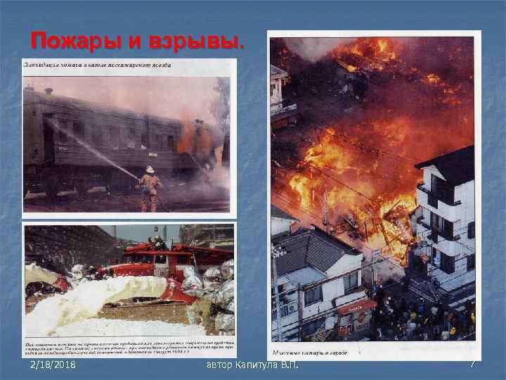 Пожары и взрывы. 2/18/2018 автор Капитула В. П. 7 