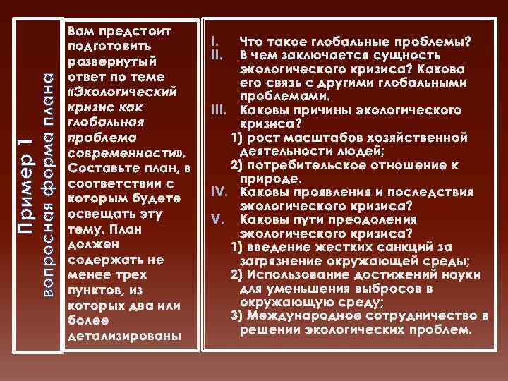 Развернутый план по теме правительство рф