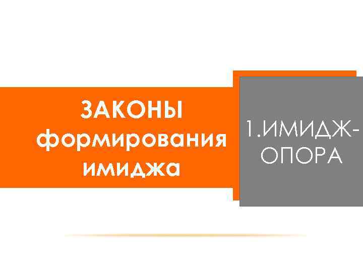 ЗАКОНЫ 1. ИМИДЖформирования ОПОРА имиджа 
