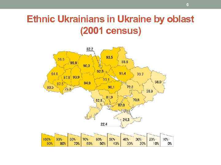 6 Ethnic Ukrainians in Ukraine by oblast (2001 census) 