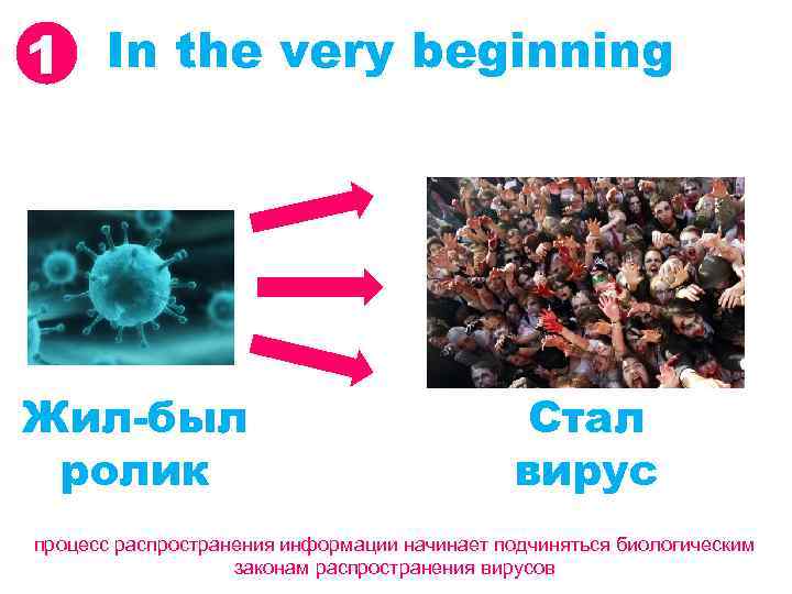 1 In the very beginning Жил-был ролик Стал вирус процесс распространения информации начинает подчиняться