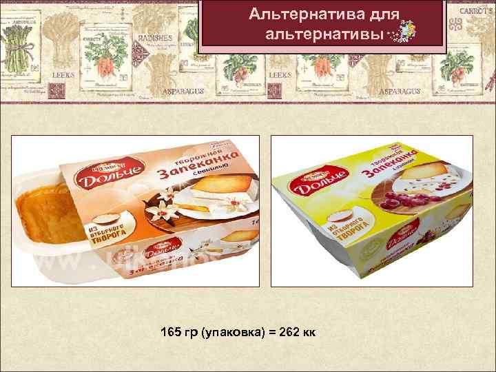 Альтернатива для альтернативы 165 гр (упаковка) = 262 кк 