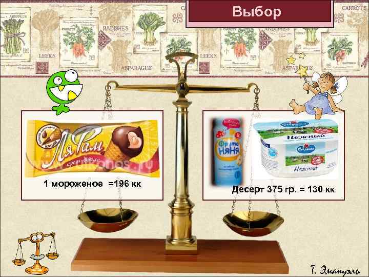 Выбор 1 мороженое =196 кк Десерт 375 гр. = 130 кк Т. Эмануэль 