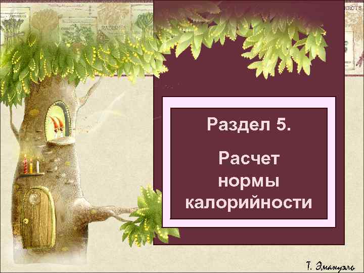 Раздел 5. Легкий способ бросить Расчет толстеть нормы болеть калорийности Т. Эмануэль 