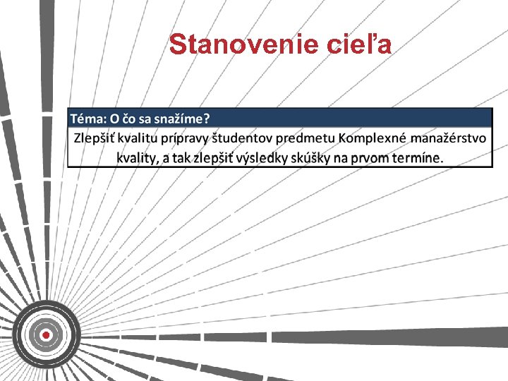 Stanovenie cieľa 