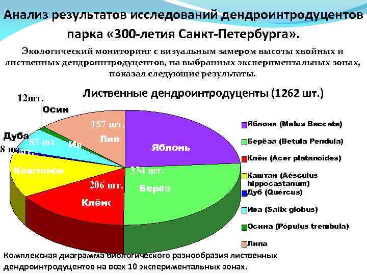 Анализ результатов исследований дендроинтродуцентов парка « 300 -летия Санкт-Петербурга» . Экологический мониторинг с визуальным