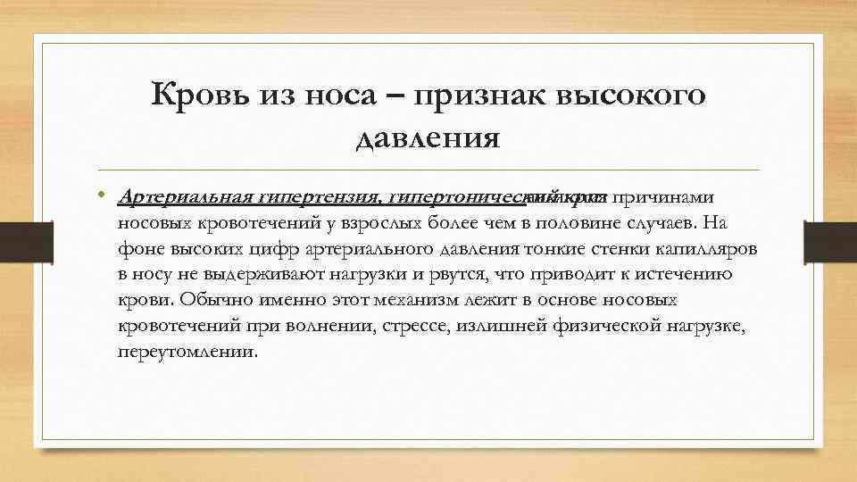 Гипертоническая болезнь носовое кровотечение карта вызова смп