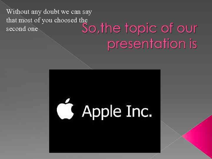 Without any doubt we can say that most of you choosed the second one