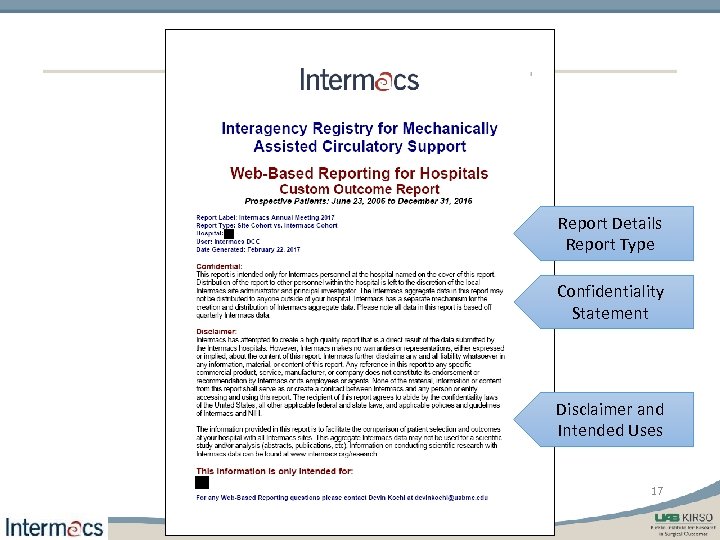 Report Details Report Type Confidentiality Statement Disclaimer and Intended Uses 17 