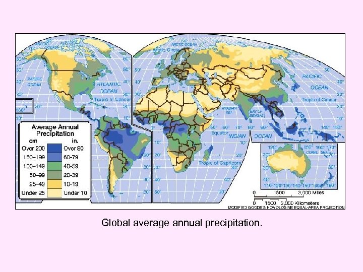 Global average annual precipitation. 