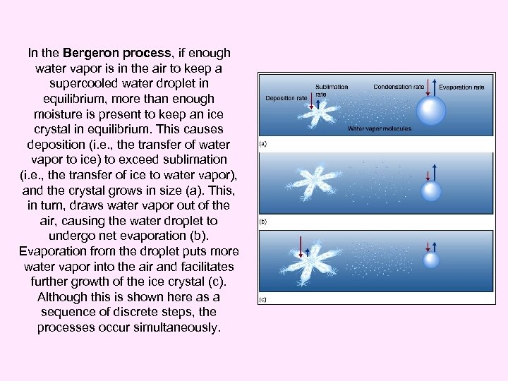 In the Bergeron process, if enough water vapor is in the air to keep