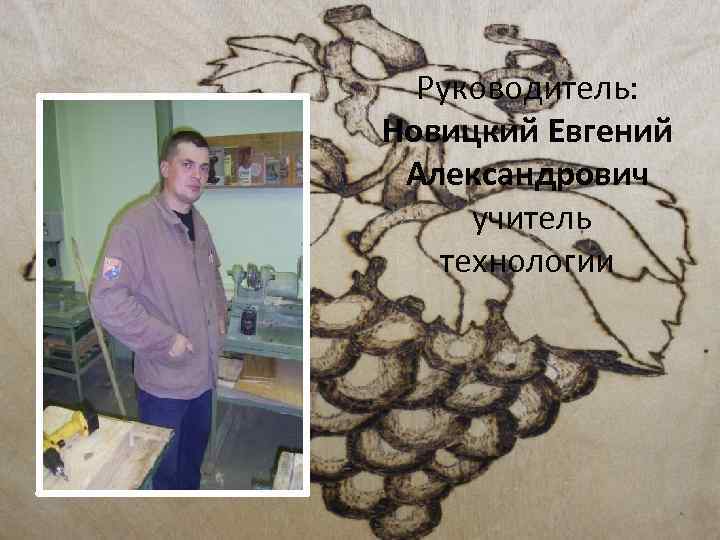 Руководитель: Новицкий Евгений Александрович учитель технологии 