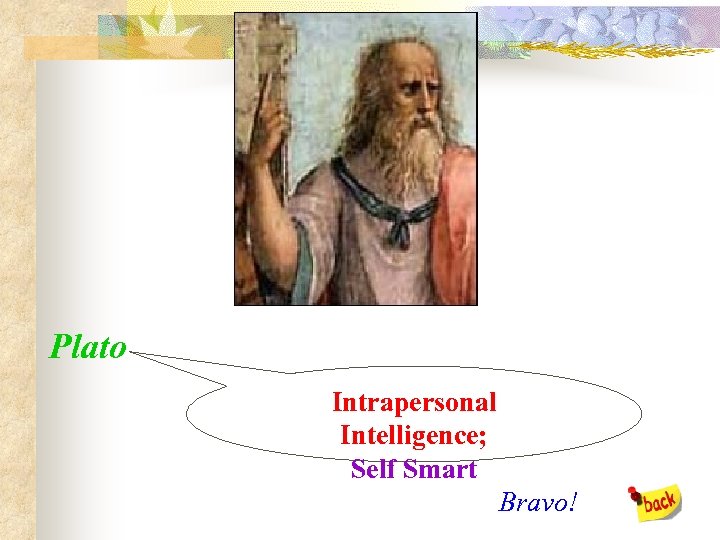 Plato Intrapersonal Intelligence; Self Smart Bravo! 