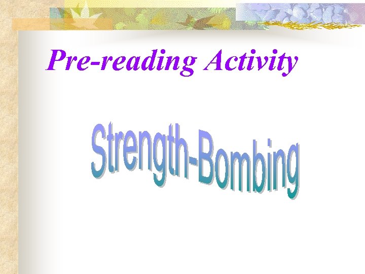 Pre-reading Activity 