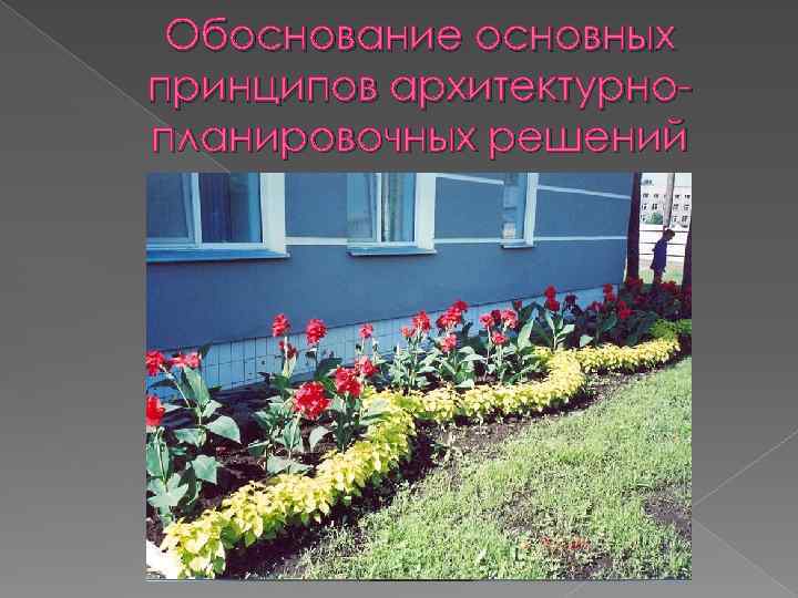 Обоснование основных принципов архитектурнопланировочных решений 