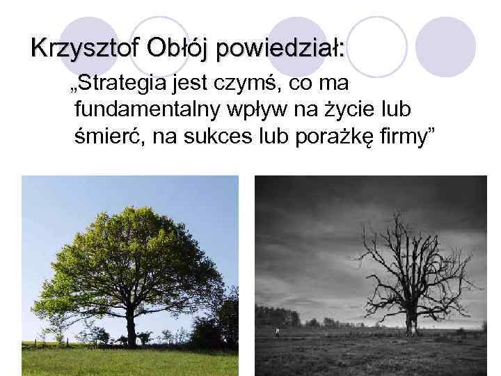 Krzysztof Obłój powiedział: „Strategia jest czymś, co ma fundamentalny wpływ na życie lub śmierć,