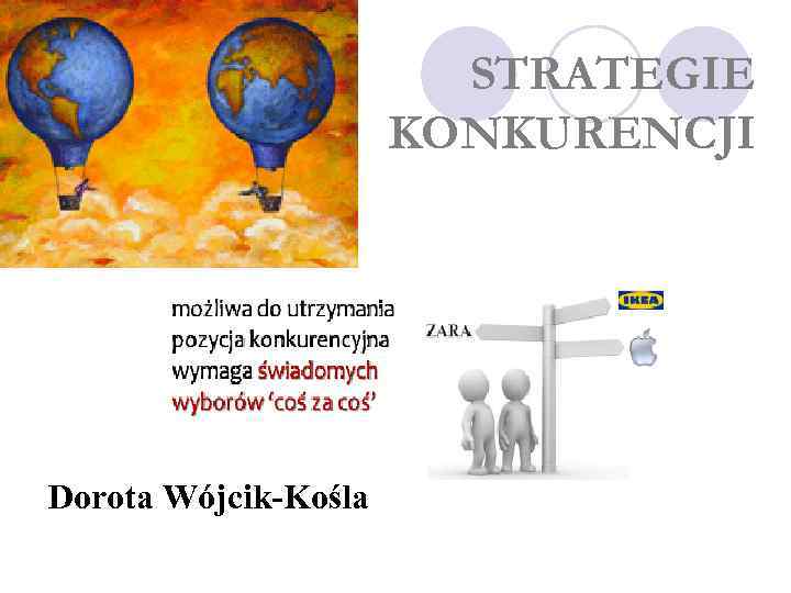 STRATEGIE KONKURENCJI Dorota Wójcik-Kośla 