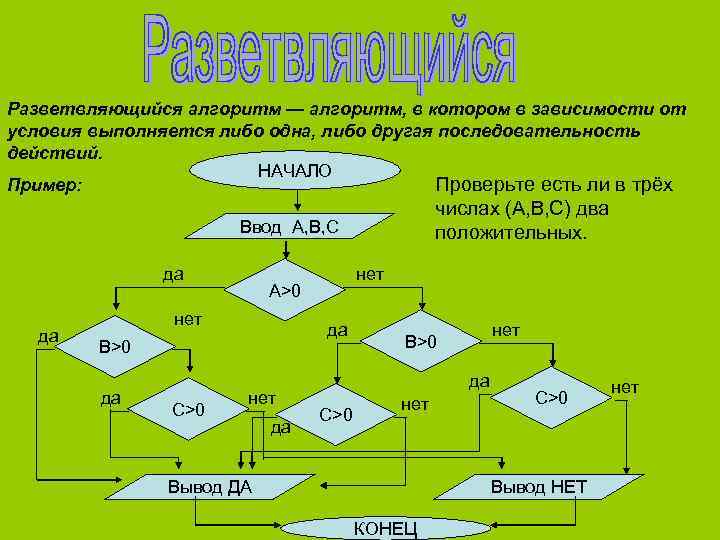 Примеры алгоритмов в школе