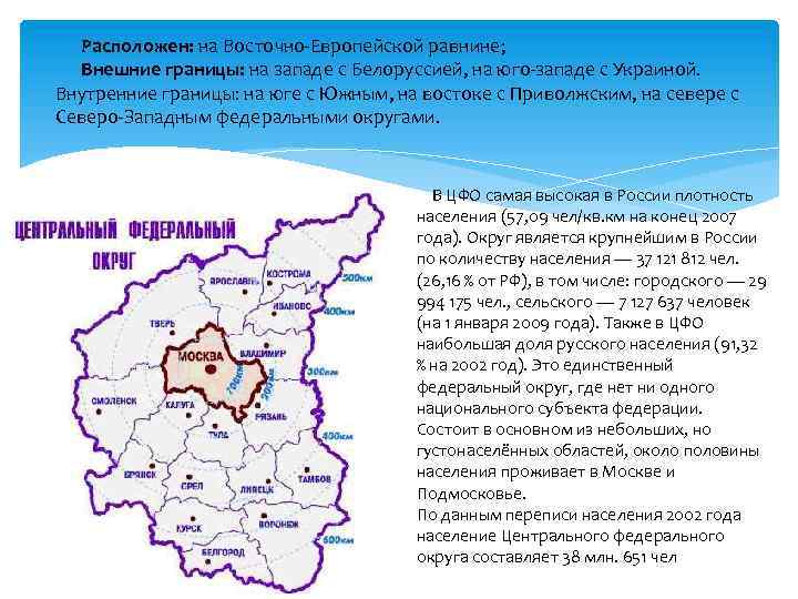  Расположен: на Восточно-Европейской равнине; Внешние границы: на западе с Белоруссией, на юго-западе с