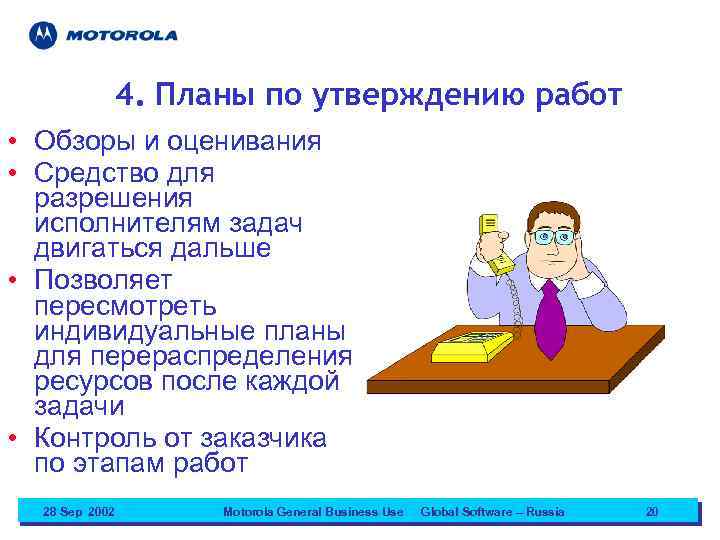 4. Планы по утверждению работ • Обзоры и оценивания • Средство для разрешения исполнителям