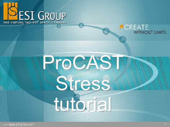 Pro. CAST Stress tutorial 1 