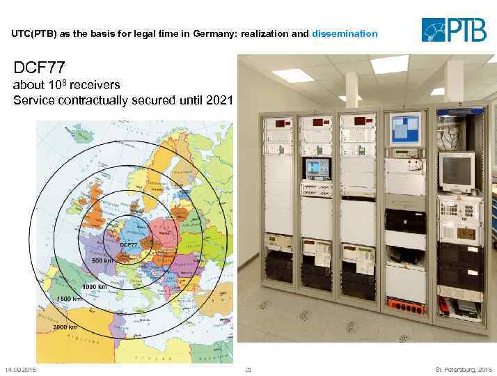 UTC(PTB) as the basis for legal time in Germany: realization and dissemination DCF 77