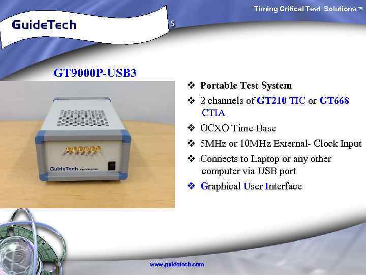  Timing Critical Test Solutions TM GT 9000 P-USB 3 v Portable Test System