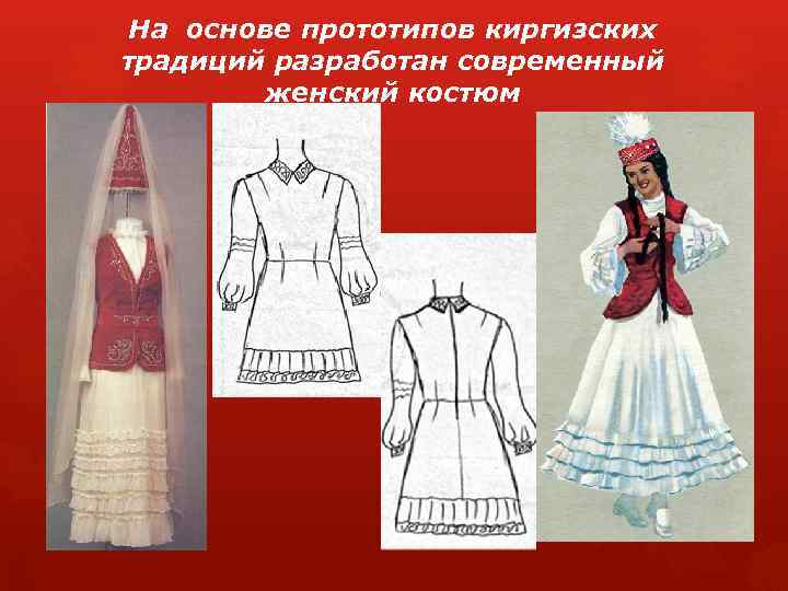 На основе прототипов киргизских традиций разработан современный женский костюм 