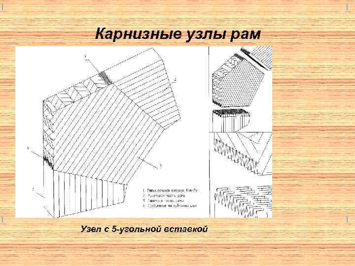 Карнизные узлы рам Узел с 5 -угольной вставкой 