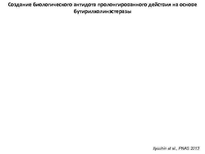 Создание биологического антидота пролонгированного действия на основе бутирилхолинэстеразы Ilyushin et al. , PNAS 2013