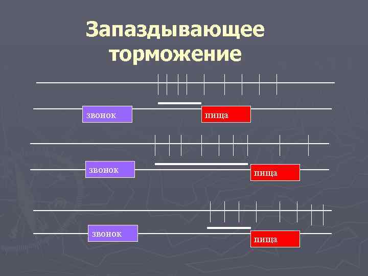 Запаздывающее торможение звонок пища 
