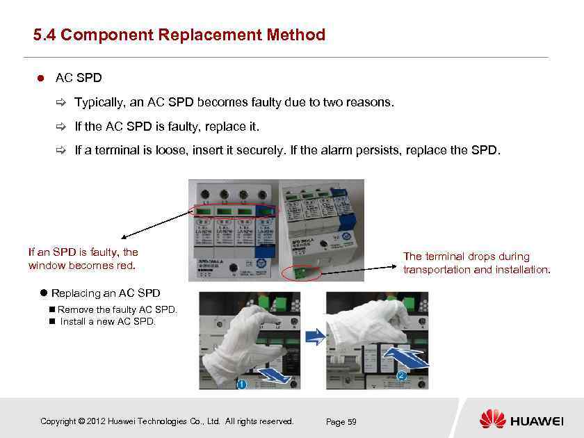 5. 4 Component Replacement Method AC SPD [ Typically, an AC SPD becomes faulty