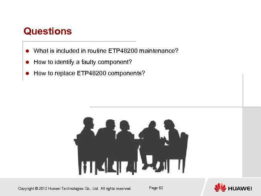Questions What is included in routine ETP 48200 maintenance? How to identify a faulty