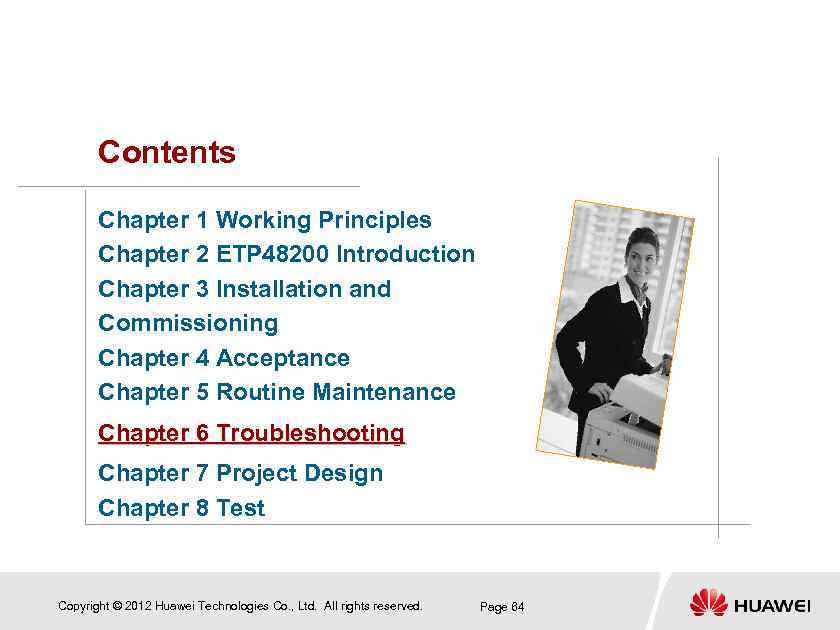 Contents Chapter 1 Working Principles Chapter 2 ETP 48200 Introduction Chapter 3 Installation and