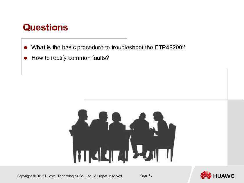 Questions What is the basic procedure to troubleshoot the ETP 48200? How to rectify