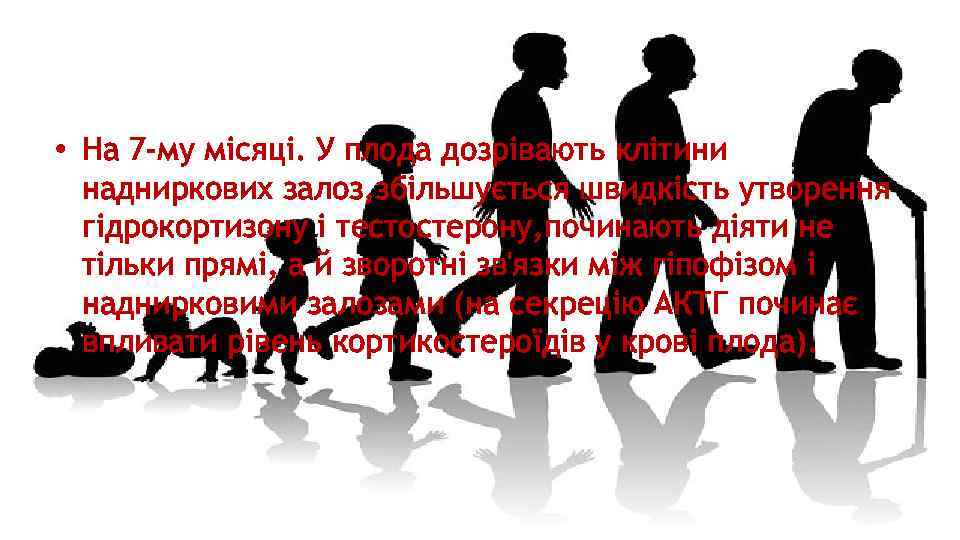  • На 7 -му місяці. У плода дозрівають клітини надниркових залоз, збільшується швидкість