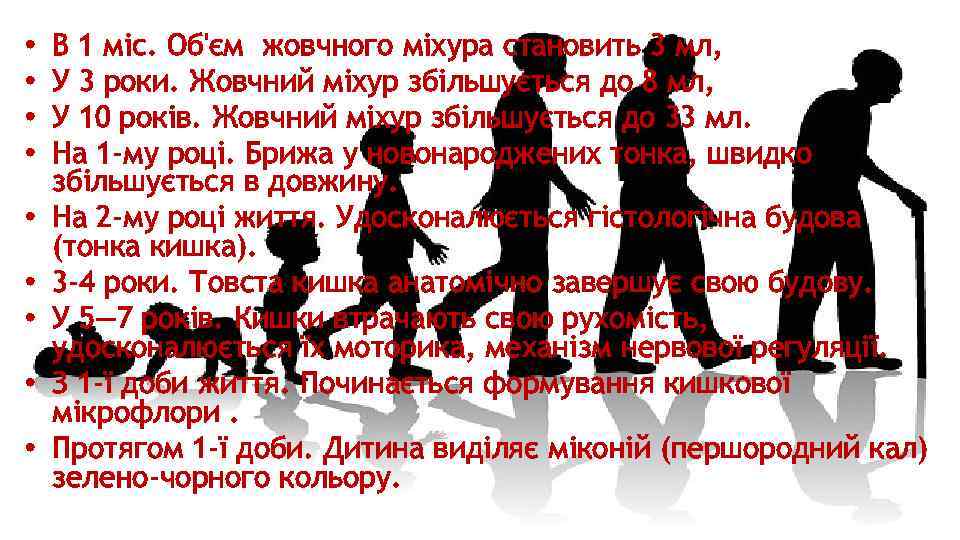  • • • В 1 міс. Об'єм жовчного міхура становить 3 мл, У