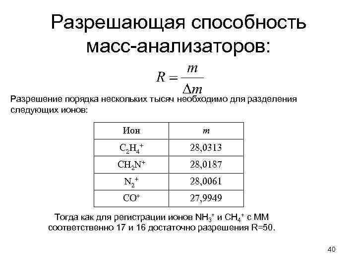 Порядка нескольких. Разрешающие способности масс анализаторов. Разрешающая способность весов это. От чего зависит разрешающая способность масс анализатора. Расчет разрешающей способности по масс спектру.